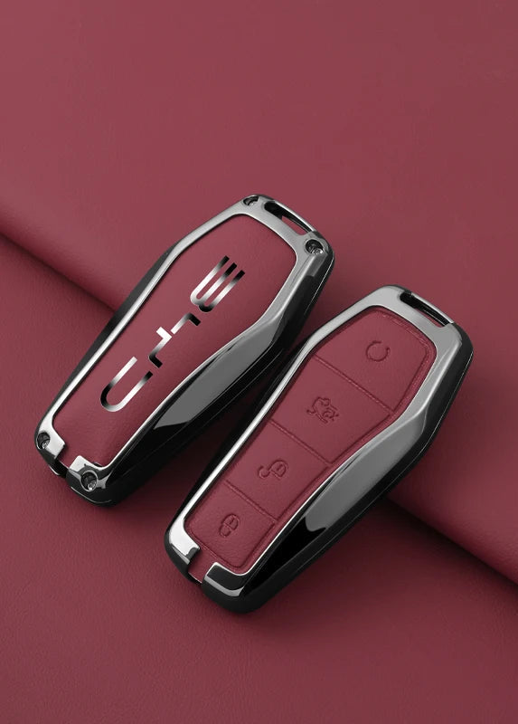 Modern leather key case for BYD Seal