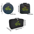 Car charging cable bag with size details