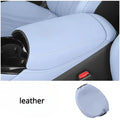 Light blue leather Arm Rest Cover adds elegance and protects your car armrest from wear and stains