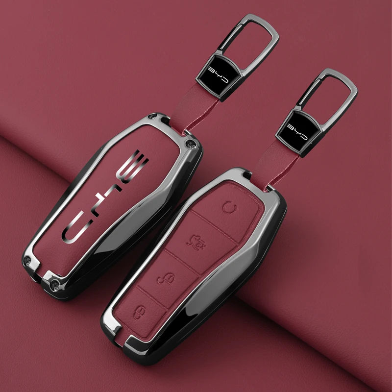 Alloy leather key case for BYD Atto 3
