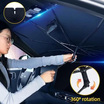 Black Shade Protector with 360° Rotation for Car Windshield
