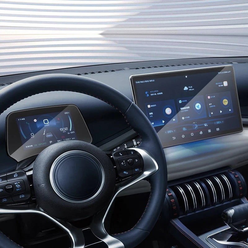 Touch screen protector installed on BYD car displa