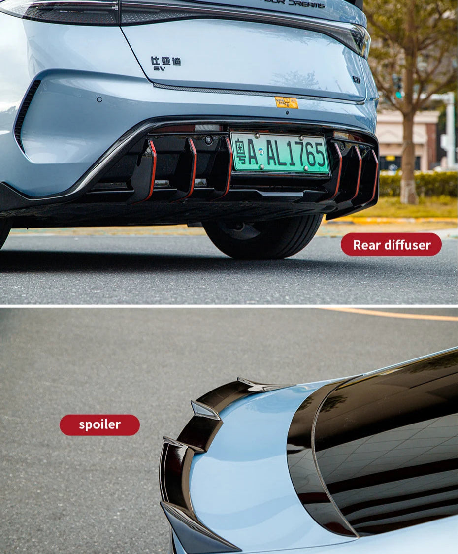 Front lip side skirt rear diffuser with spoiler kit