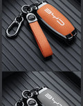 orange and black key case with meticulous design