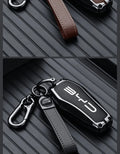 Tan leather keychain accessories for BYD