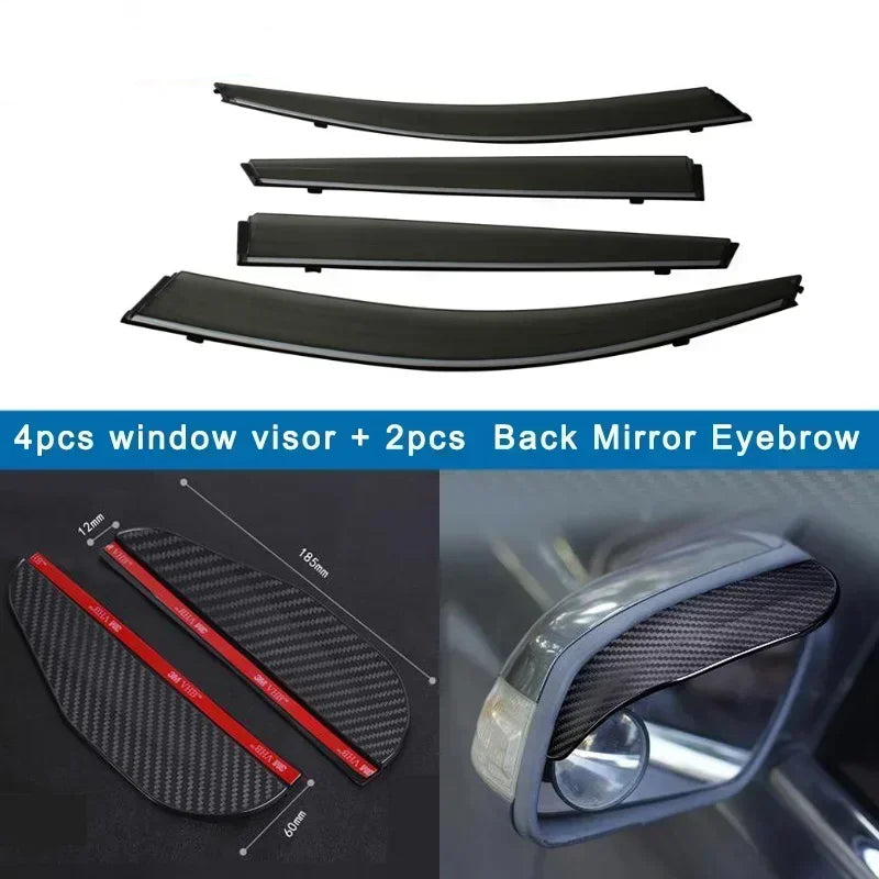 BYD Dolphin with all 4 window visors with 2 back mirror eyebrow
